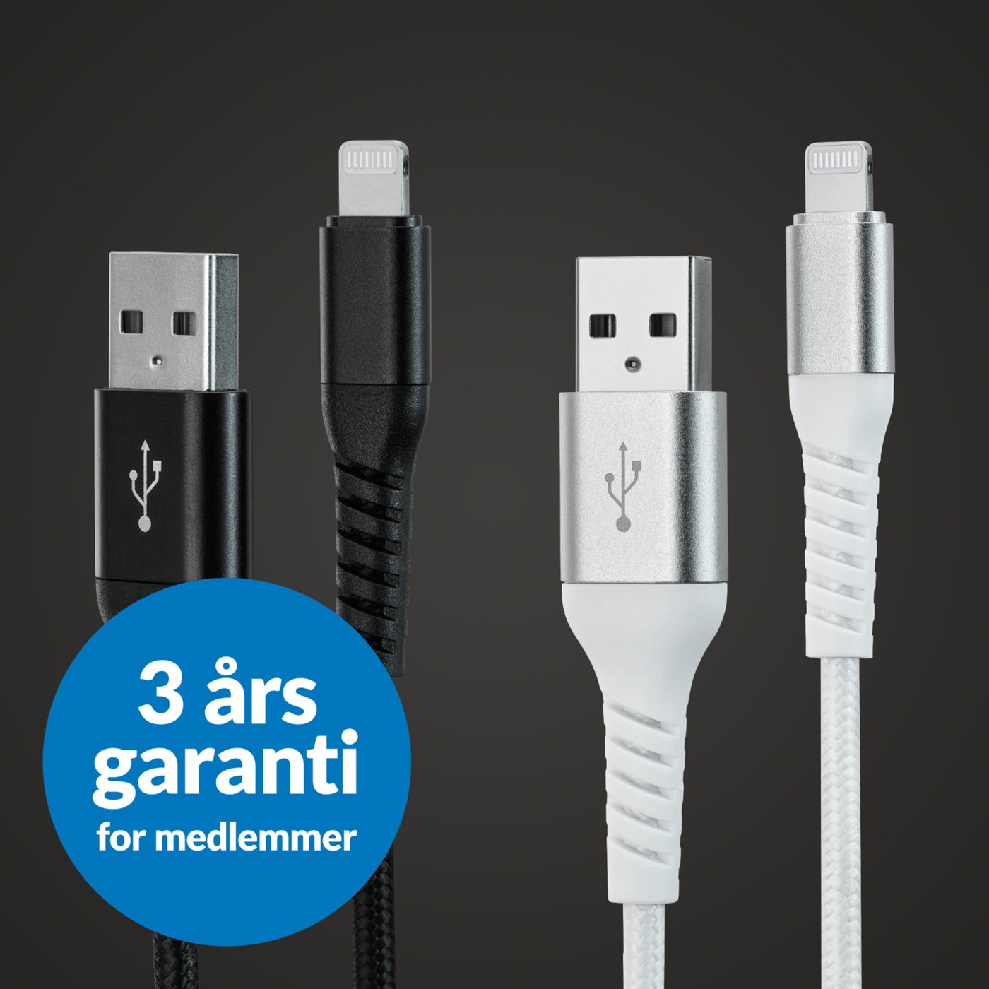 Linocell Premium Kevlar Lightning-kabel 2 m Svart