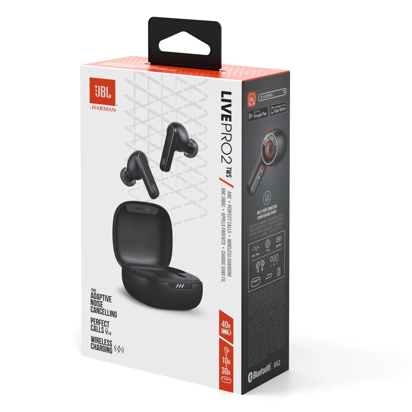 JBL Live Pro 2 Støydempende trådløse hodetelefoner Svart
