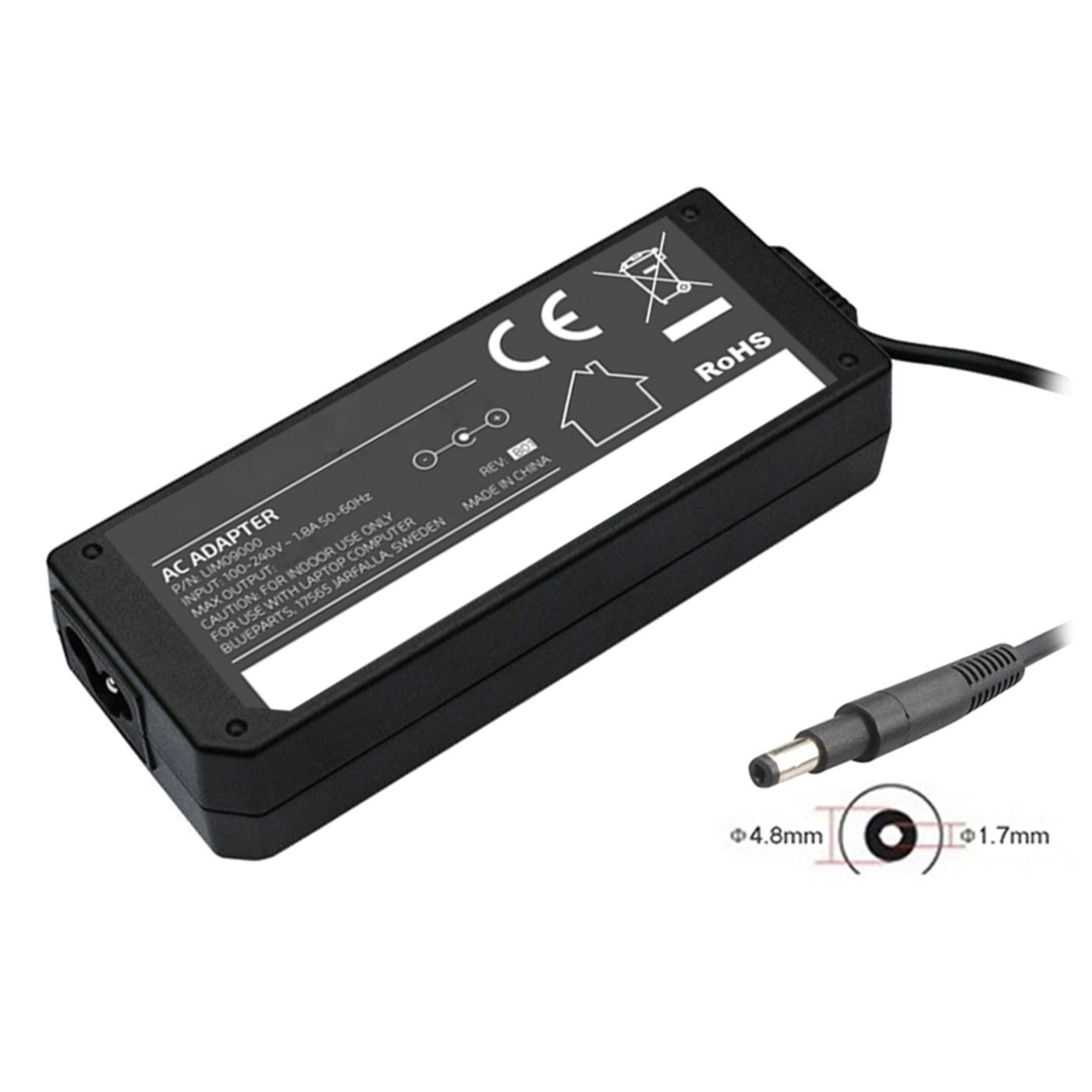 Datorladdare 19,5 V 65 W 4,8x1,7 mm