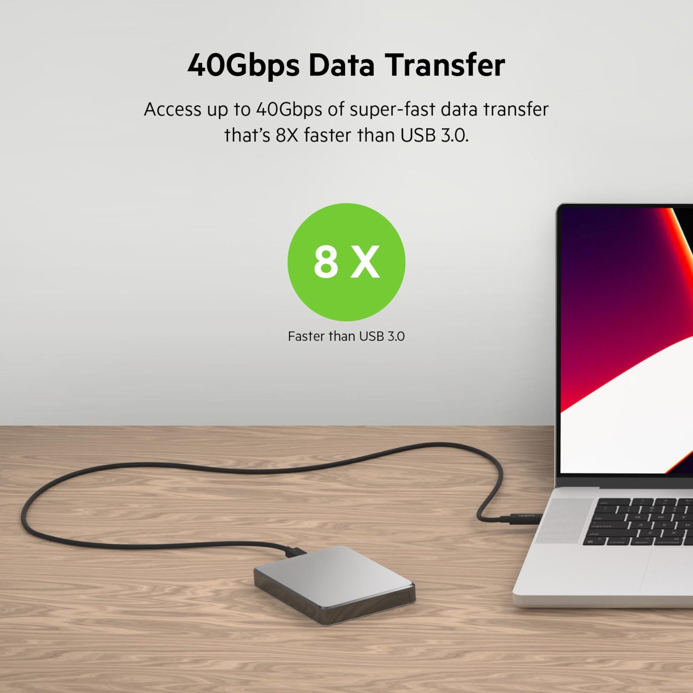 Belkin Thunderbolt 4 Aktiv USB-C-kabel 2 m