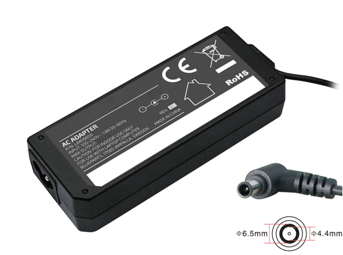 Datamaskinlader 19,5 V 90 W 6,5 x 4,4 mm