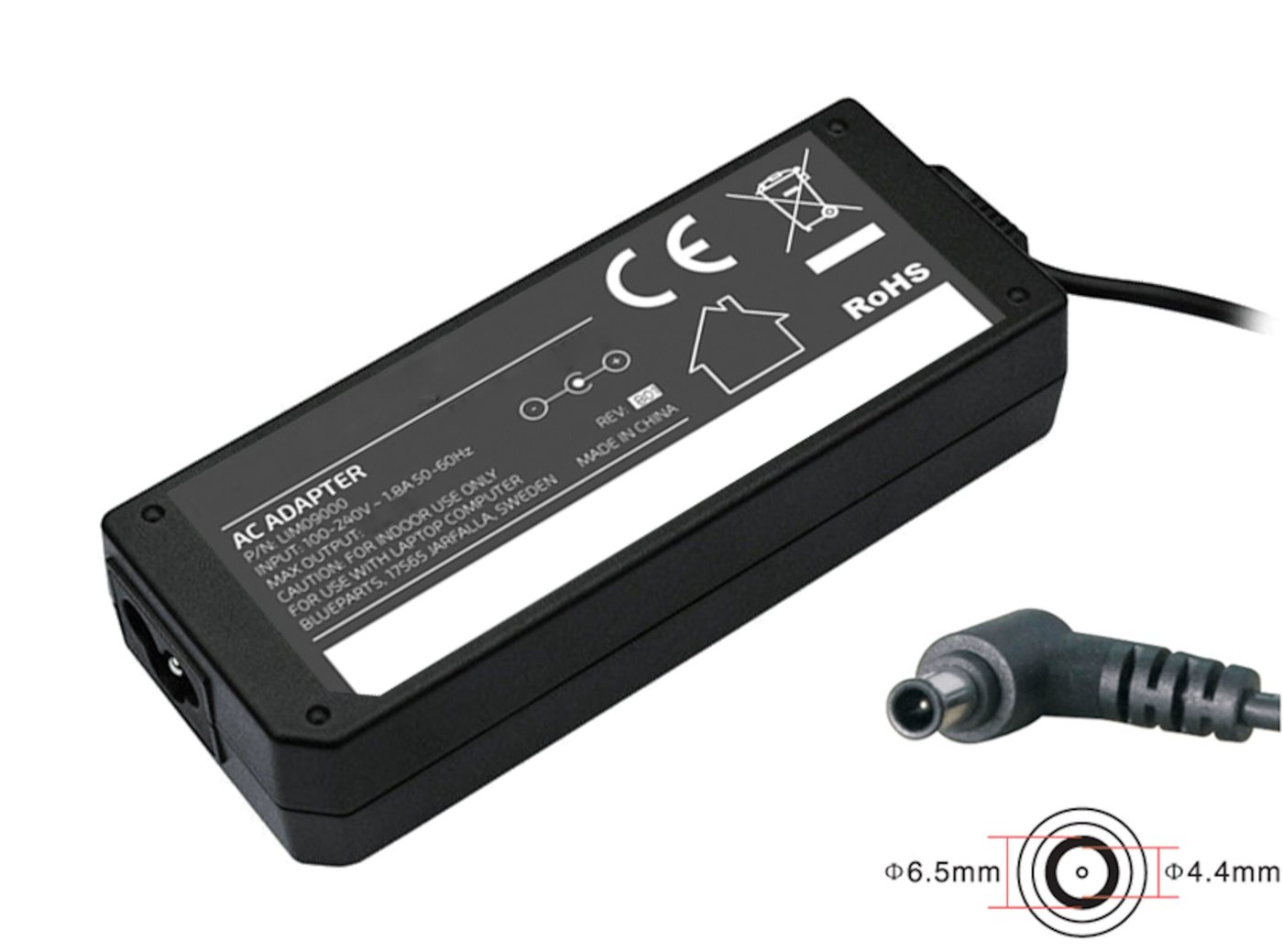 Datamaskinlader 19,5 V 90 W 6,5 x 4,4 mm