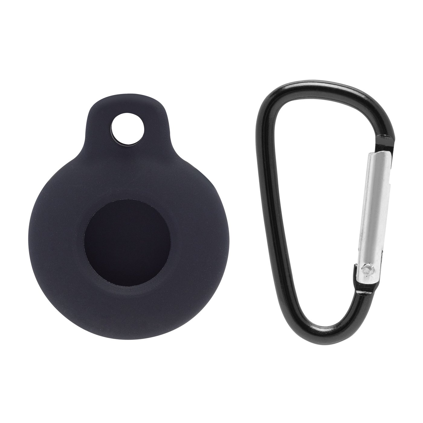 Linocell AirTag Silikonetui med karabinkrok Svart