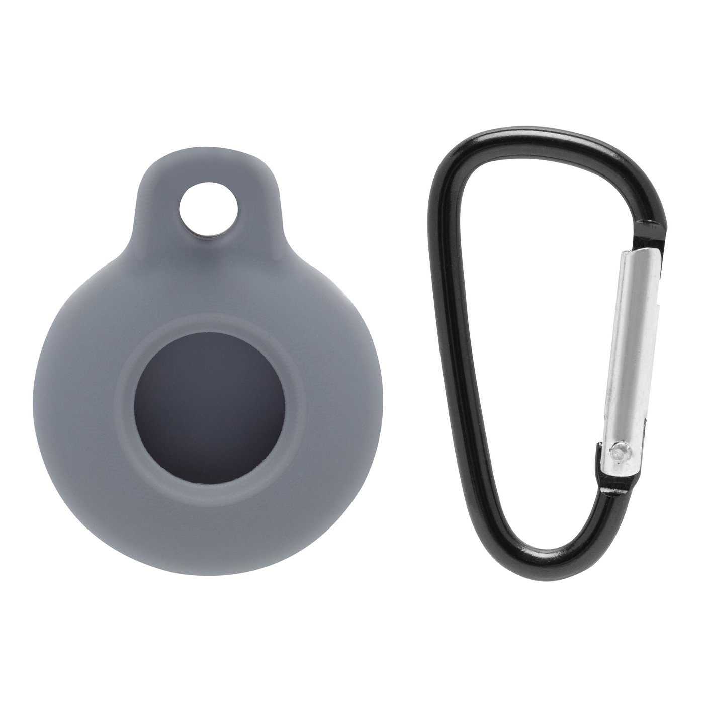 Linocell AirTag Silikonetui med karabinkrok Grå