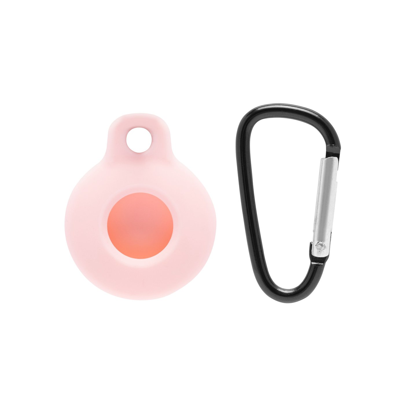 Linocell AirTag silikonfodral med karbinhake Rosa