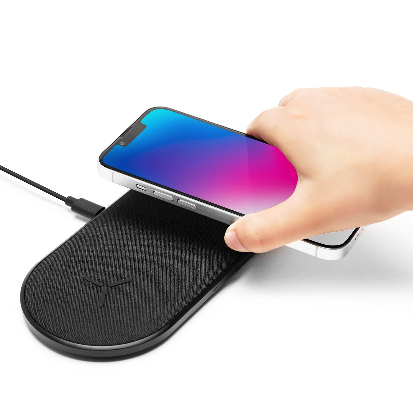 Linocell Dubbel Trådlös QI-snabbladdare 2x 15 W Svart