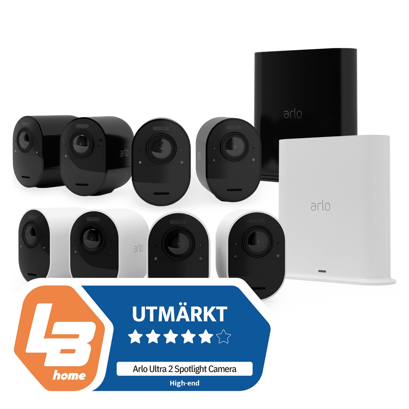 Arlo Ultra 2 Spotlight Trådlös Övervakningskamera 4-pack Svart