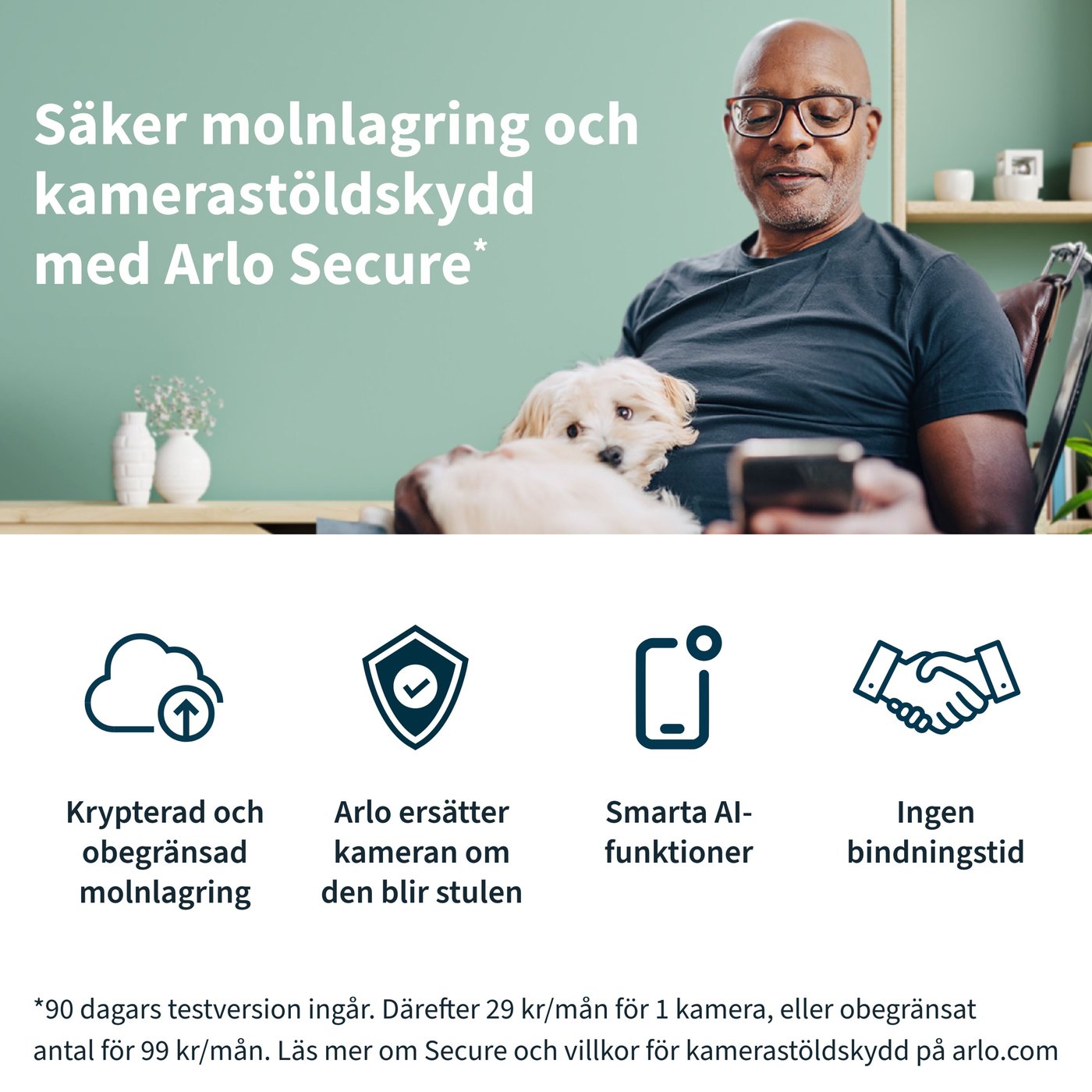 Arlo Pro 4 Spotlight Trådløst overvåkingskamera 4-pk. Hvit