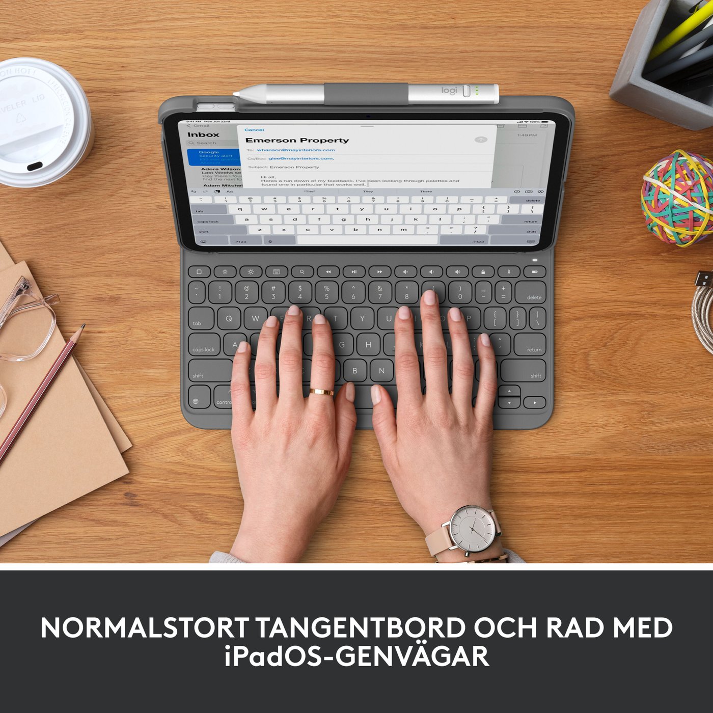 Logitech Slim Folio Tangentbordsfodral för iPad 10,9" (10th gen.)
