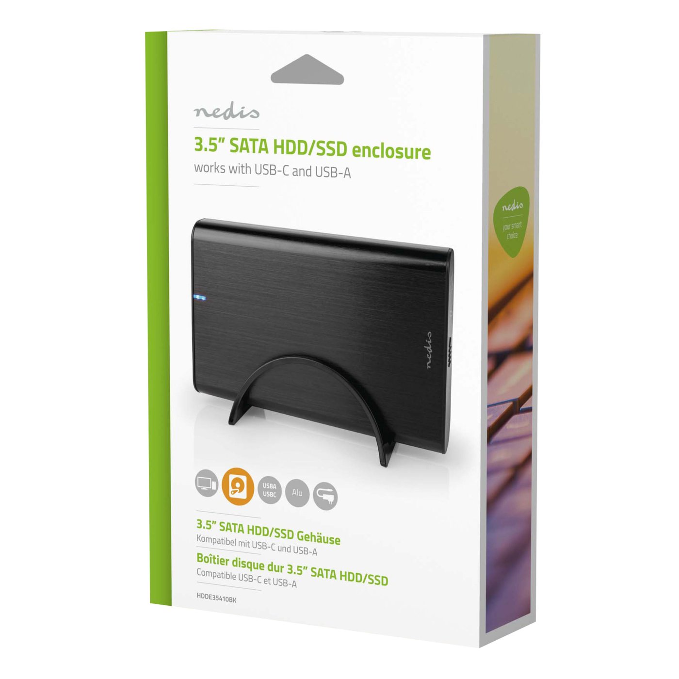 Nedis Harddiskkabinett 3,5"/2,5" HDD & SSD USB-C 3.2 Gen 1