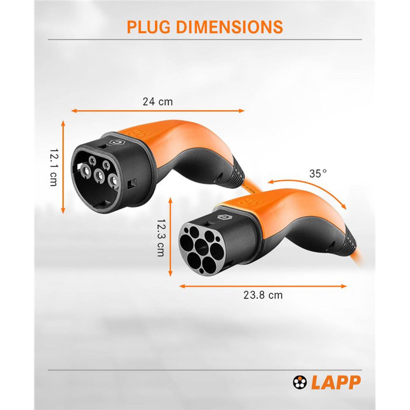 Ladekabel for elbil 11 kW - spiralkabel 5 m