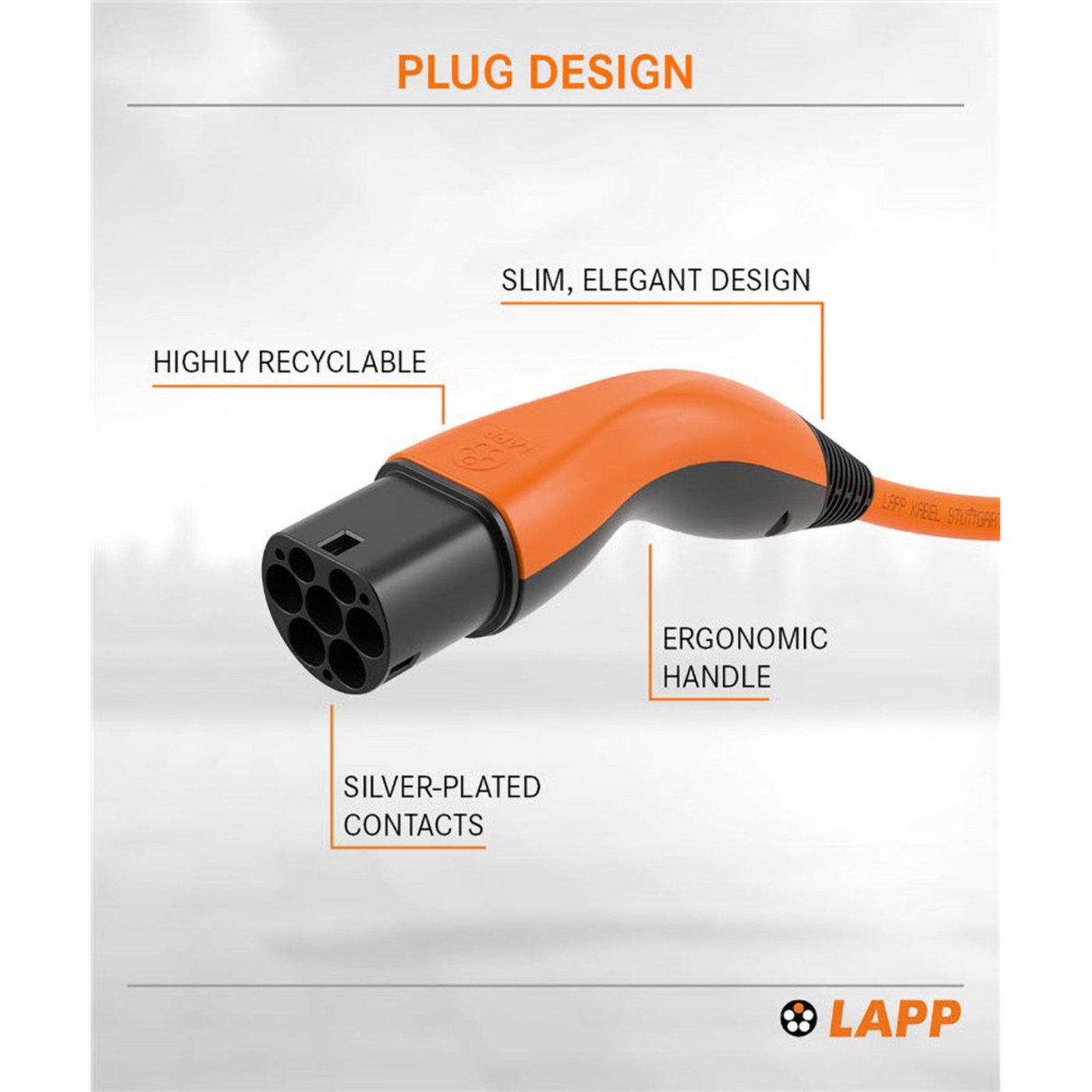 Ladekabel for elbil 11 kW - spiralkabel 5 m