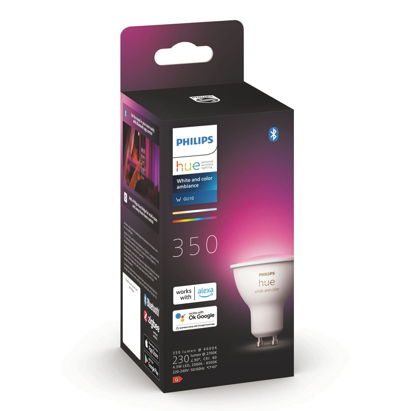 Philips Hue Color Ambiance Smart LED-pære GU10 350 lm 1-pk.