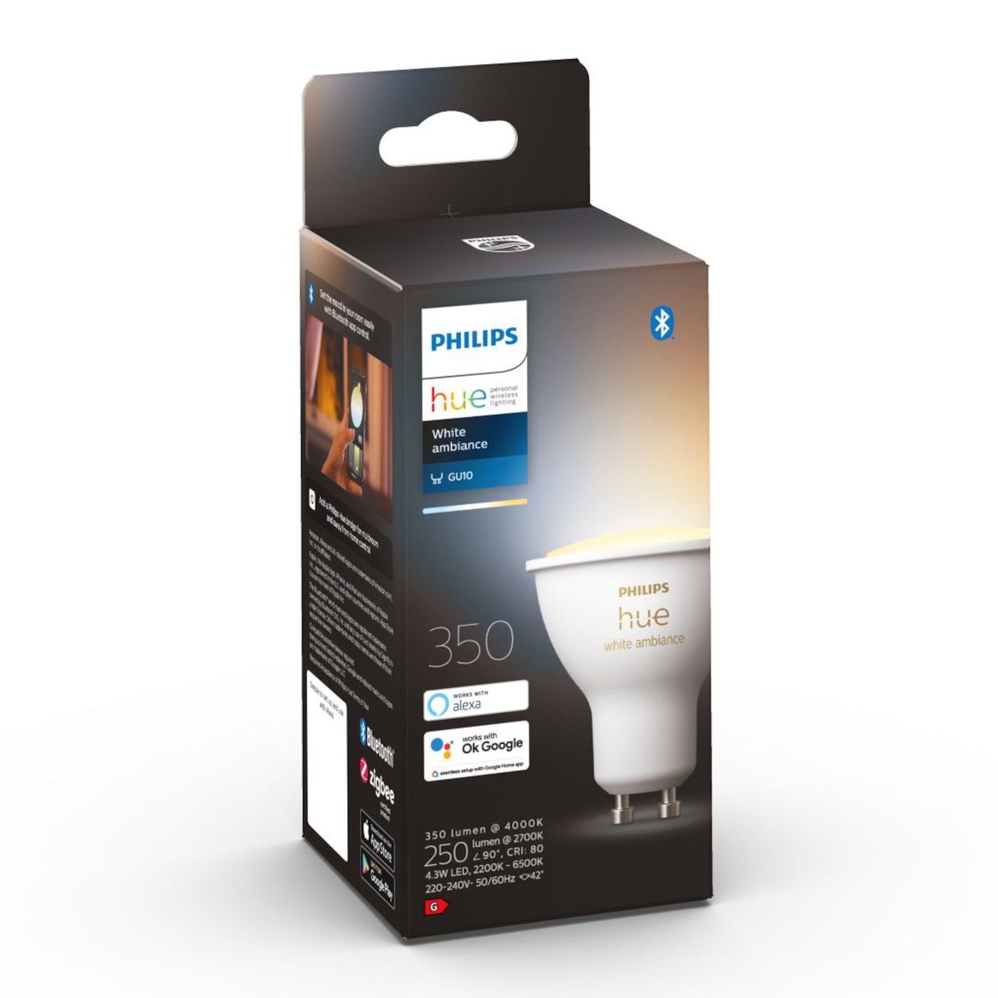 Philips Hue Ambiance Smart LED-pære GU10 350 lm 1-pk.