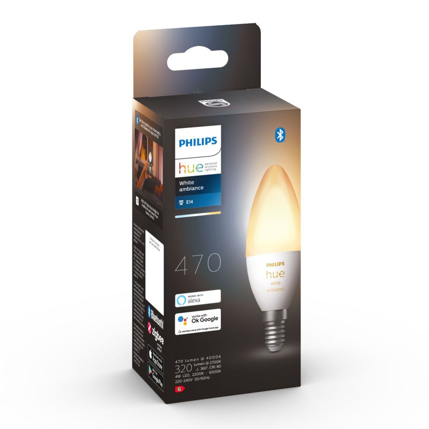 Philips Hue Ambiance Smart LED-pære E14 470 lm 1-pk.