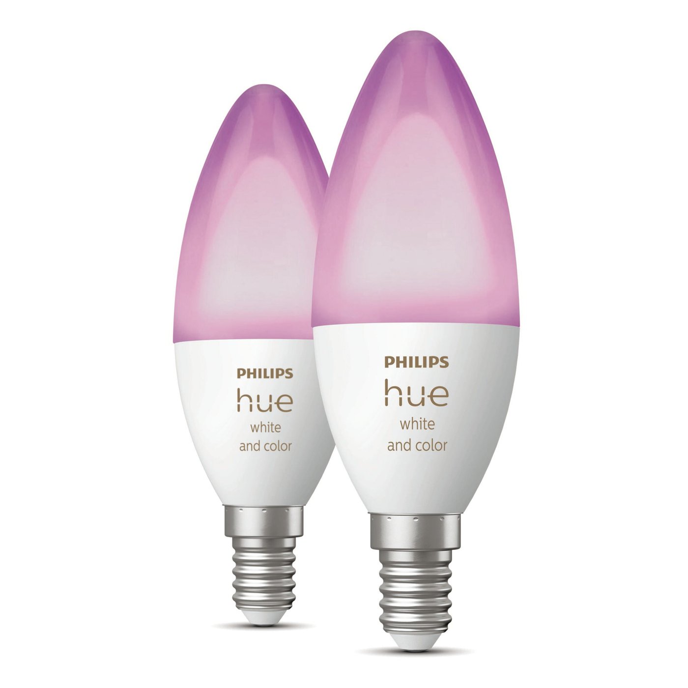 Philips Hue Color Ambiance Smart LED-pære E14 470 lm 2-pk.