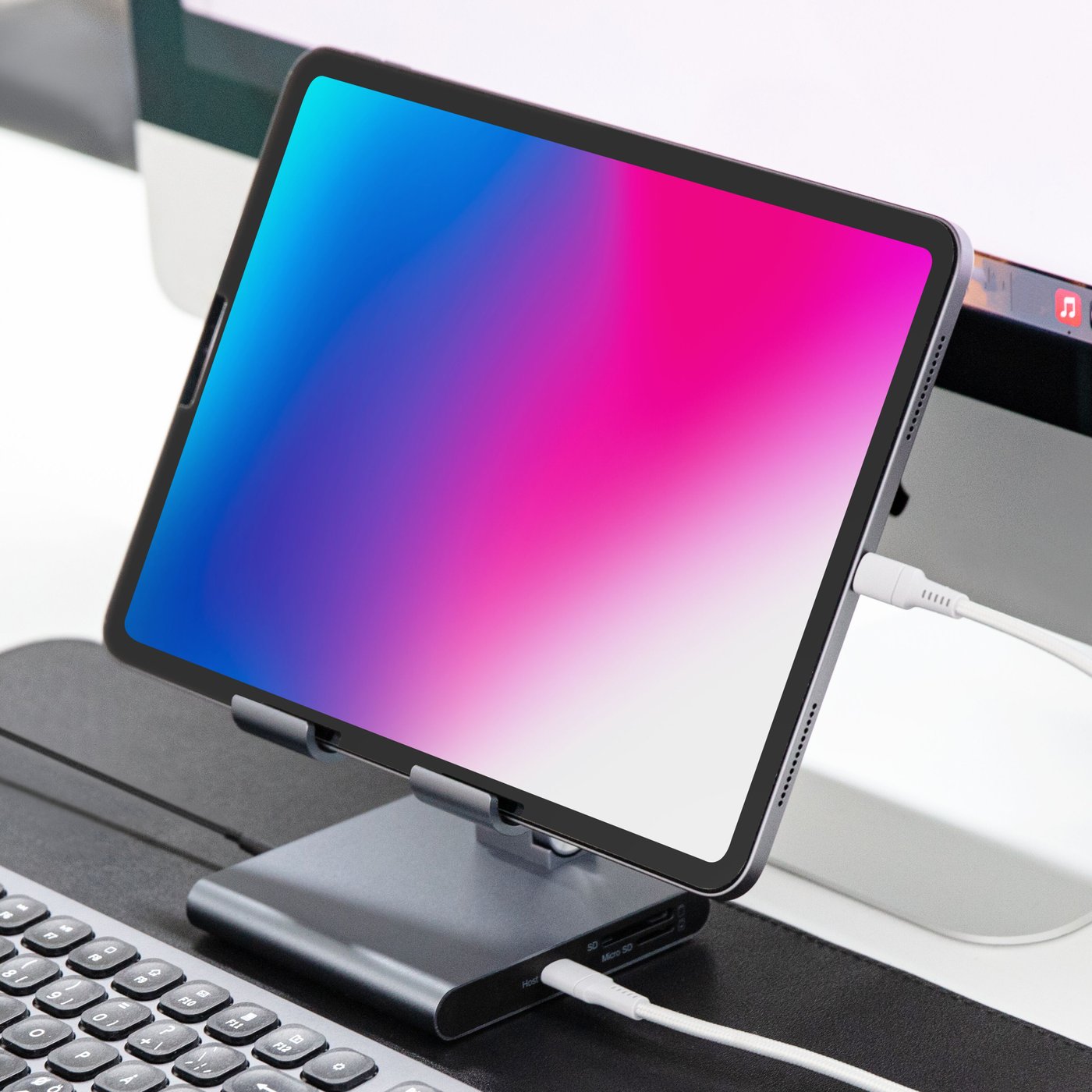 Linocell Premium Stativ og Multi-Hub for nettbrett - 8 porter