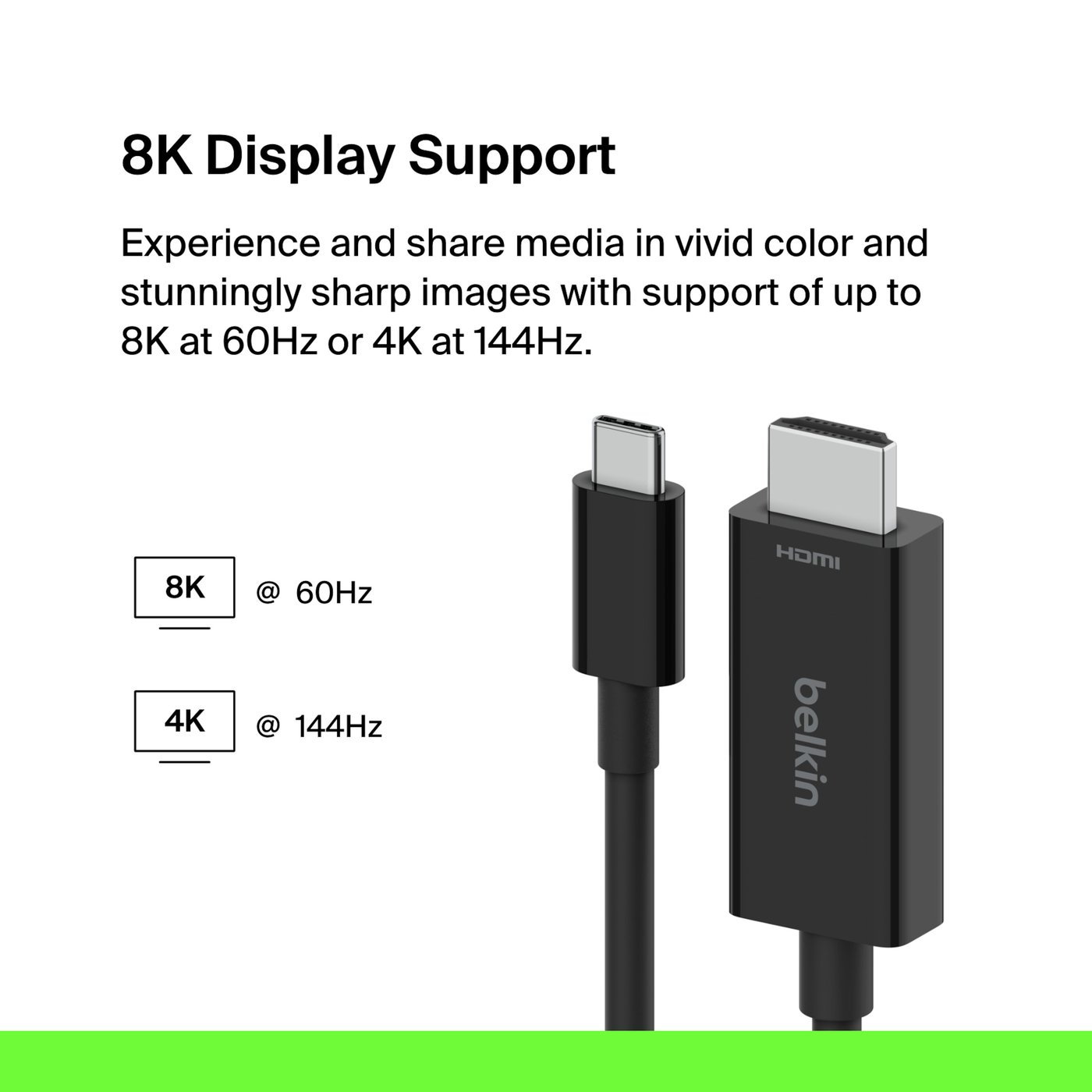 Belkin USB-C-kabel til HDMI 8K/60 Hz 2 m