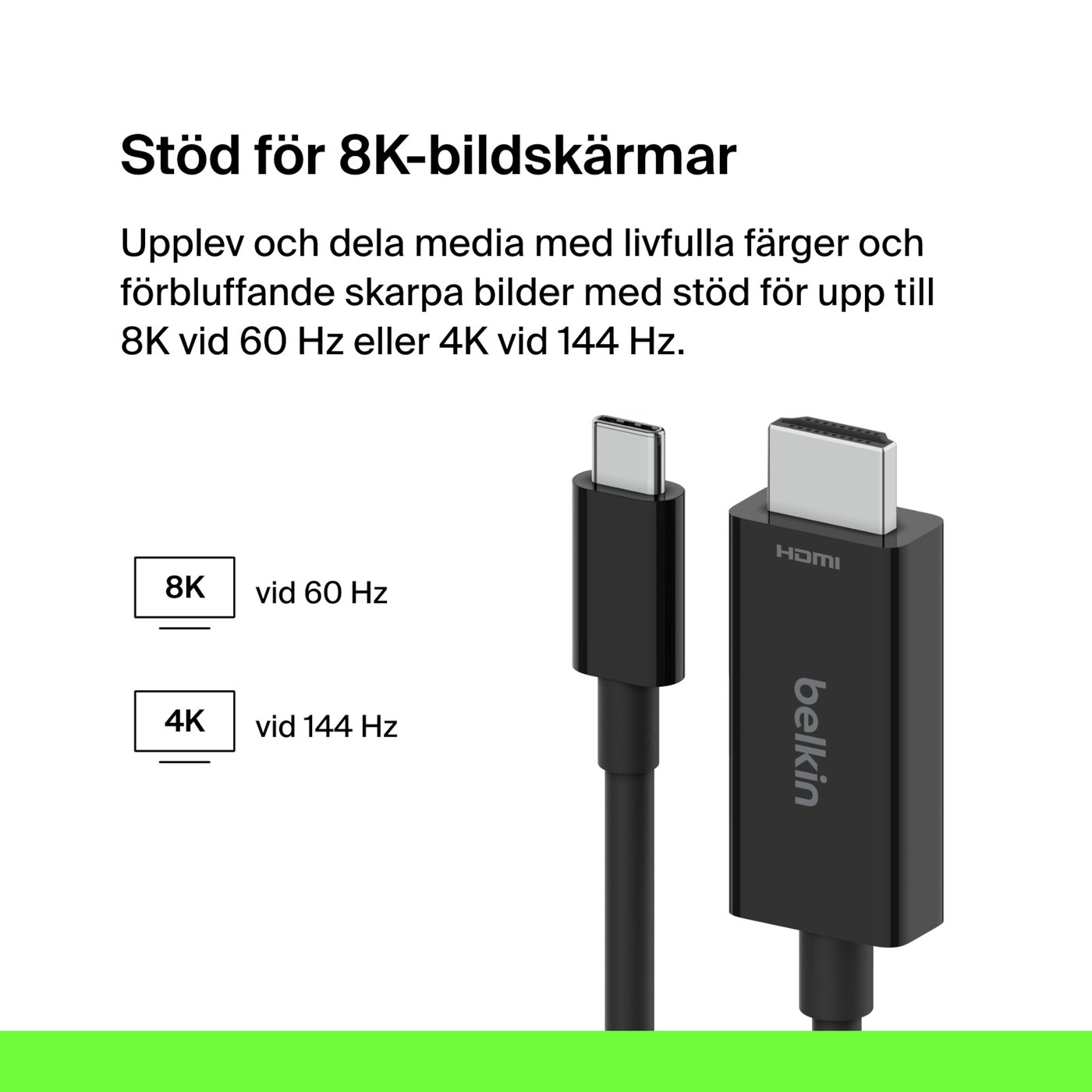 Belkin USB-C-kabel till HDMI 8K/60 Hz 2 m