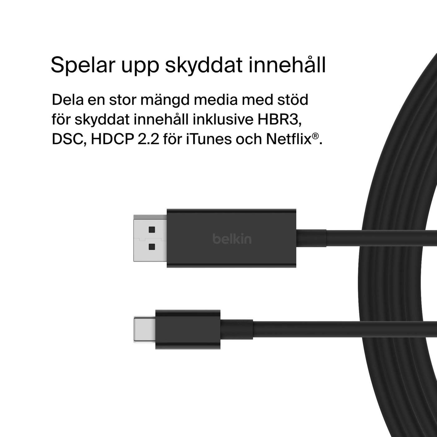 Belkin USB-C-kabel till Displayport 8K/60 Hz 2 m