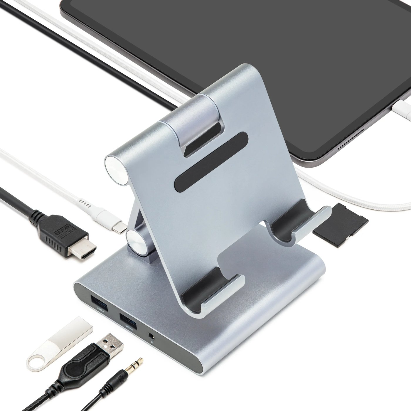 Linocell Premium Stativ og Multi-Hub for nettbrett - 8 porter