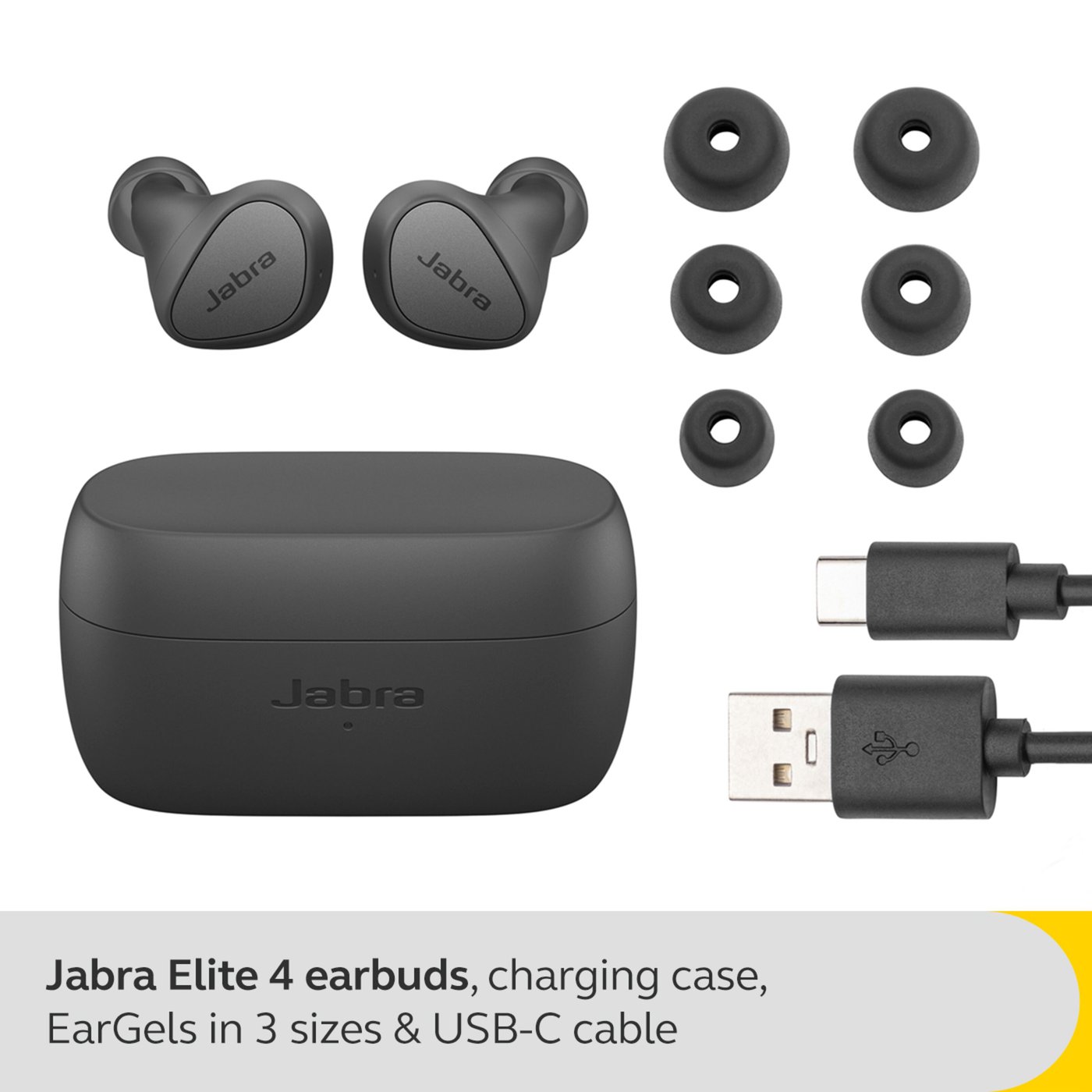 Jabra Elite 4 Trådløse hodetelefoner Dark grey