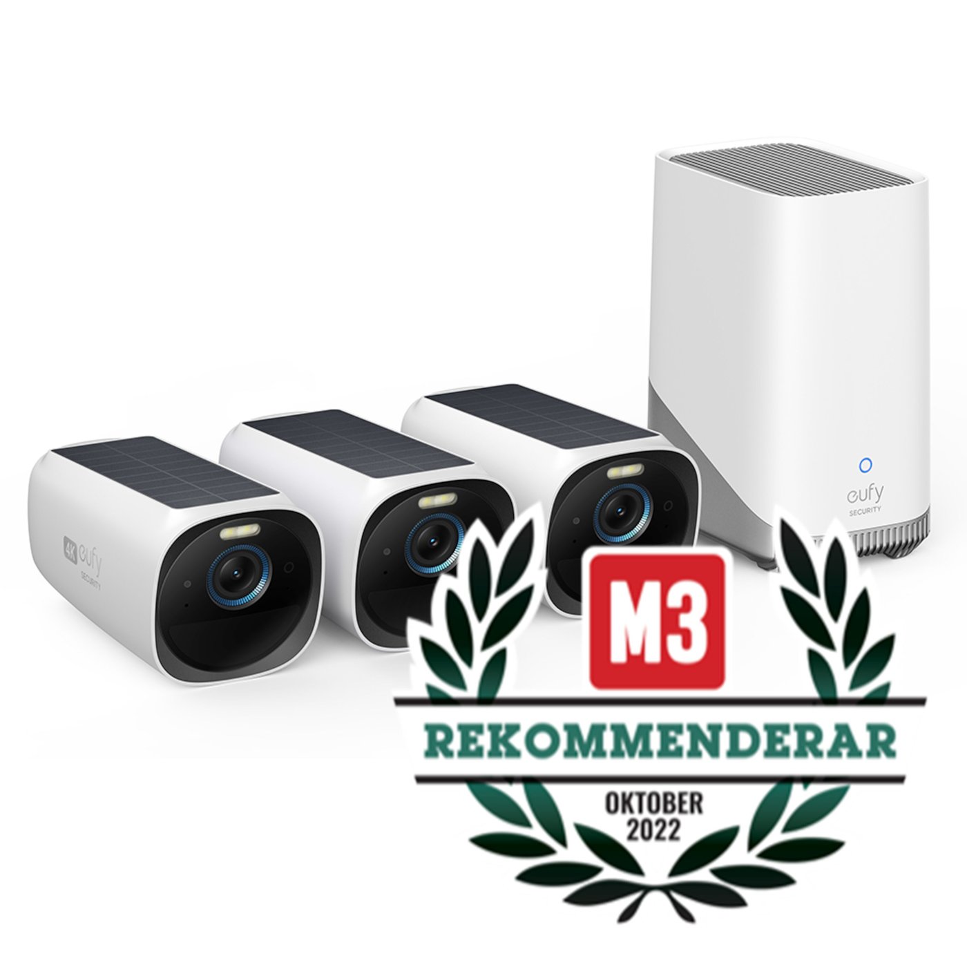 Eufy EufyCam 3 kit med solpanel 3 kameror