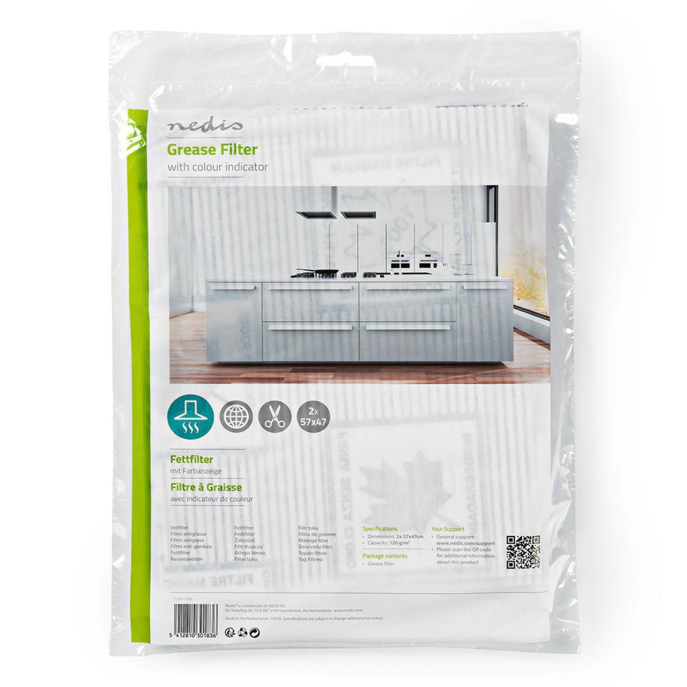 Fettfilter för köksfläkt 125 g/m²