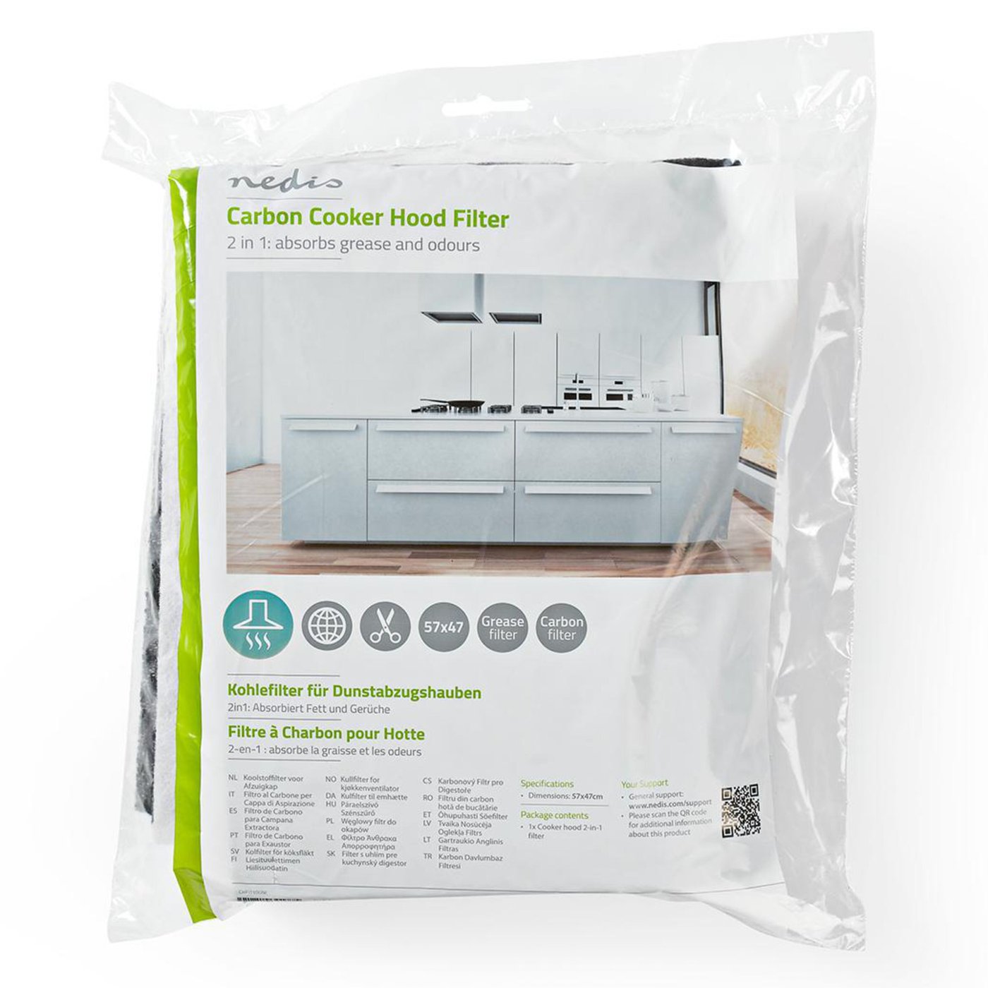 Dobbelt filter for kjøkkenvifte