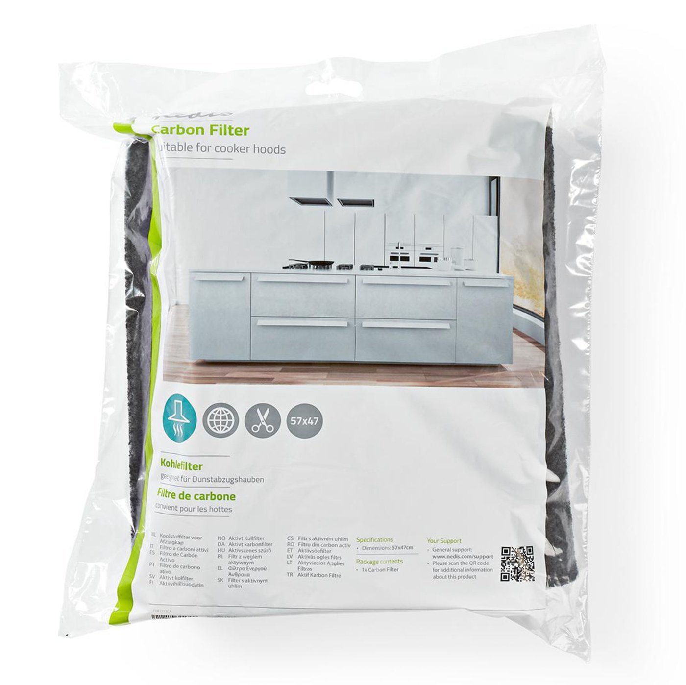 Aktivt kolfilter för köksfläkt 360 g/m²