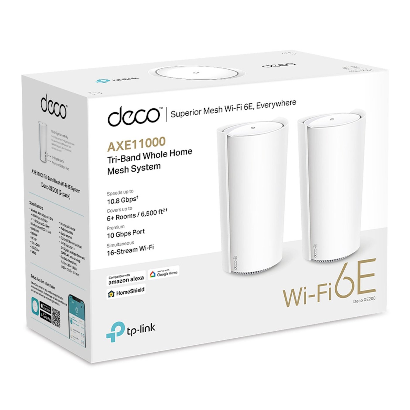 TP-link Deco XE200 Mesh-system med Wifi 6E AXE11000 2-pk.