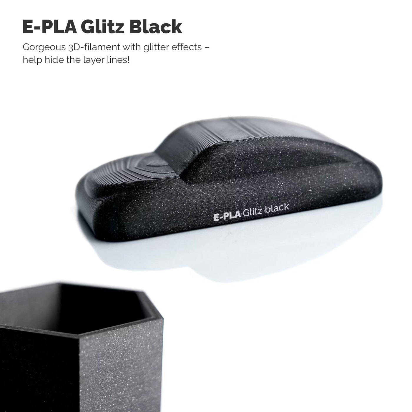 Addnorth E-PLA-filament för 3D-skrivare 1,75 mm Glitz Black