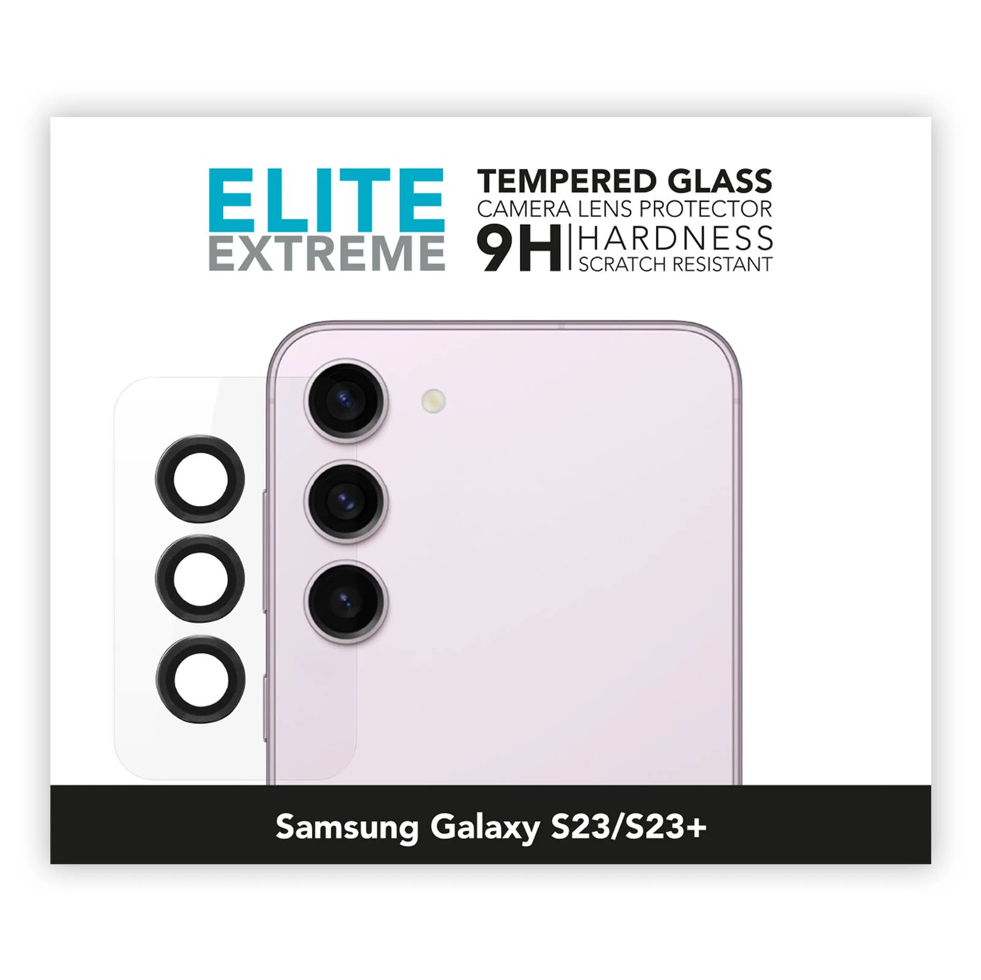 Linocell Elite Extreme Beskyttelse for kameralinsen på Galaxy S23 og S23 Plus