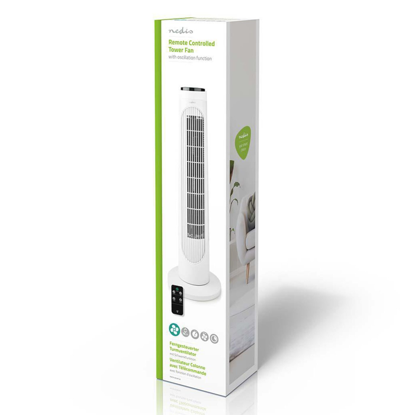 Nedis Tårnvifte med fjernkontroll 50 W