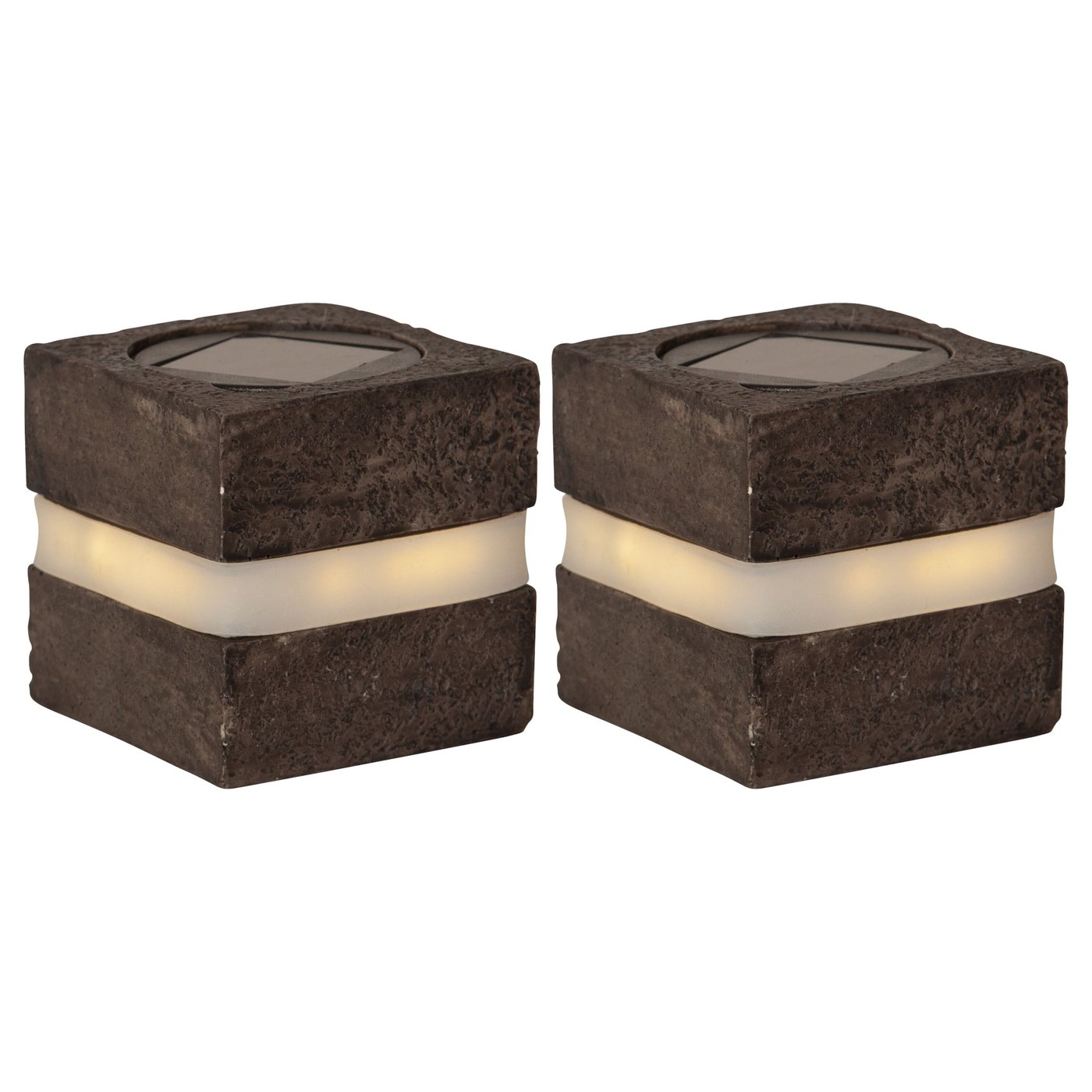 Star Trading Stonecube Trädgårdsbelysning med solceller 2-pack