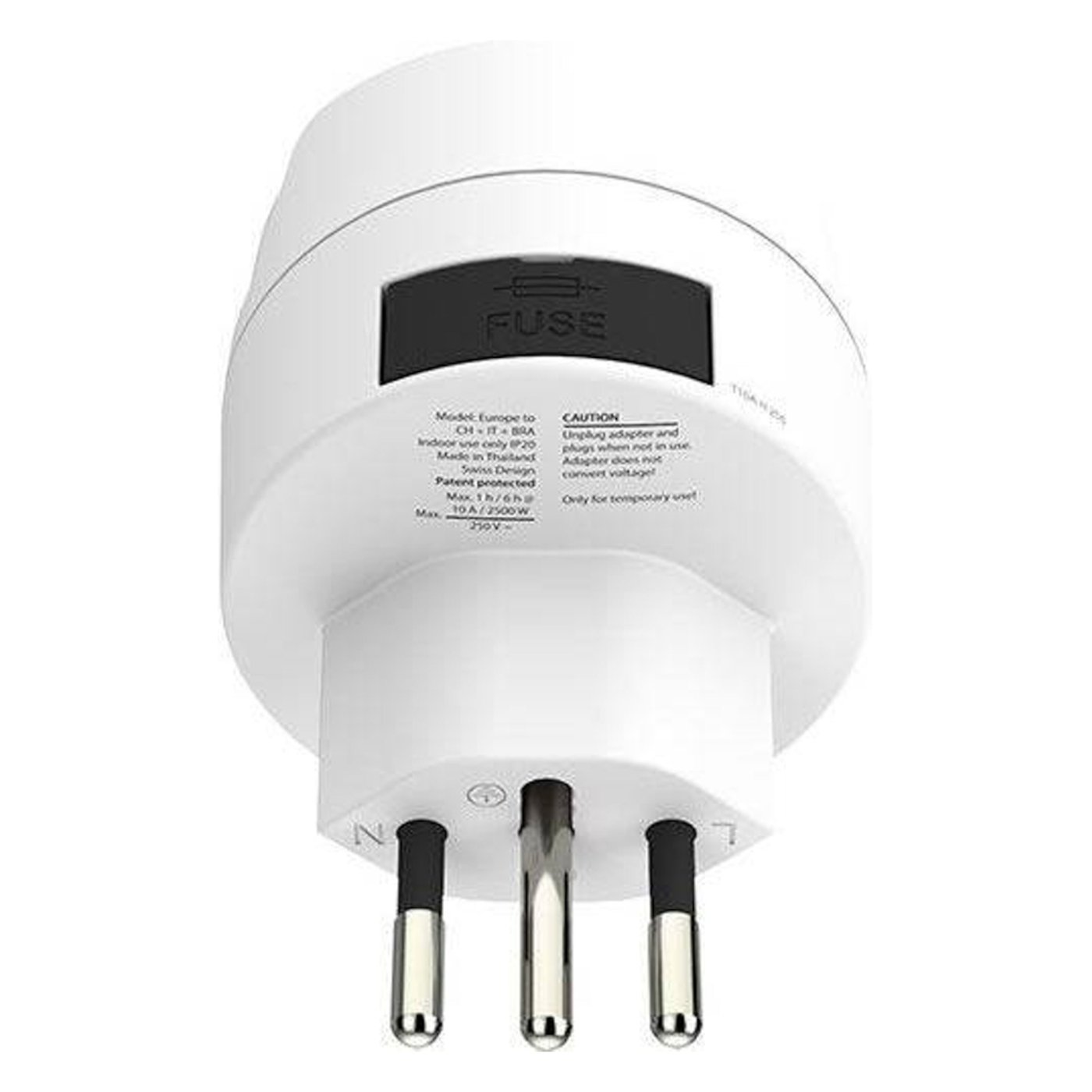 Skross Jordad reseadapter Schweiz, Italien och Brasilien