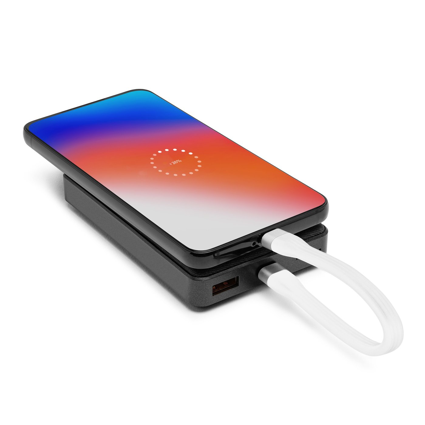 Linocell Flat USB-C-kabel 13 cm Hvit