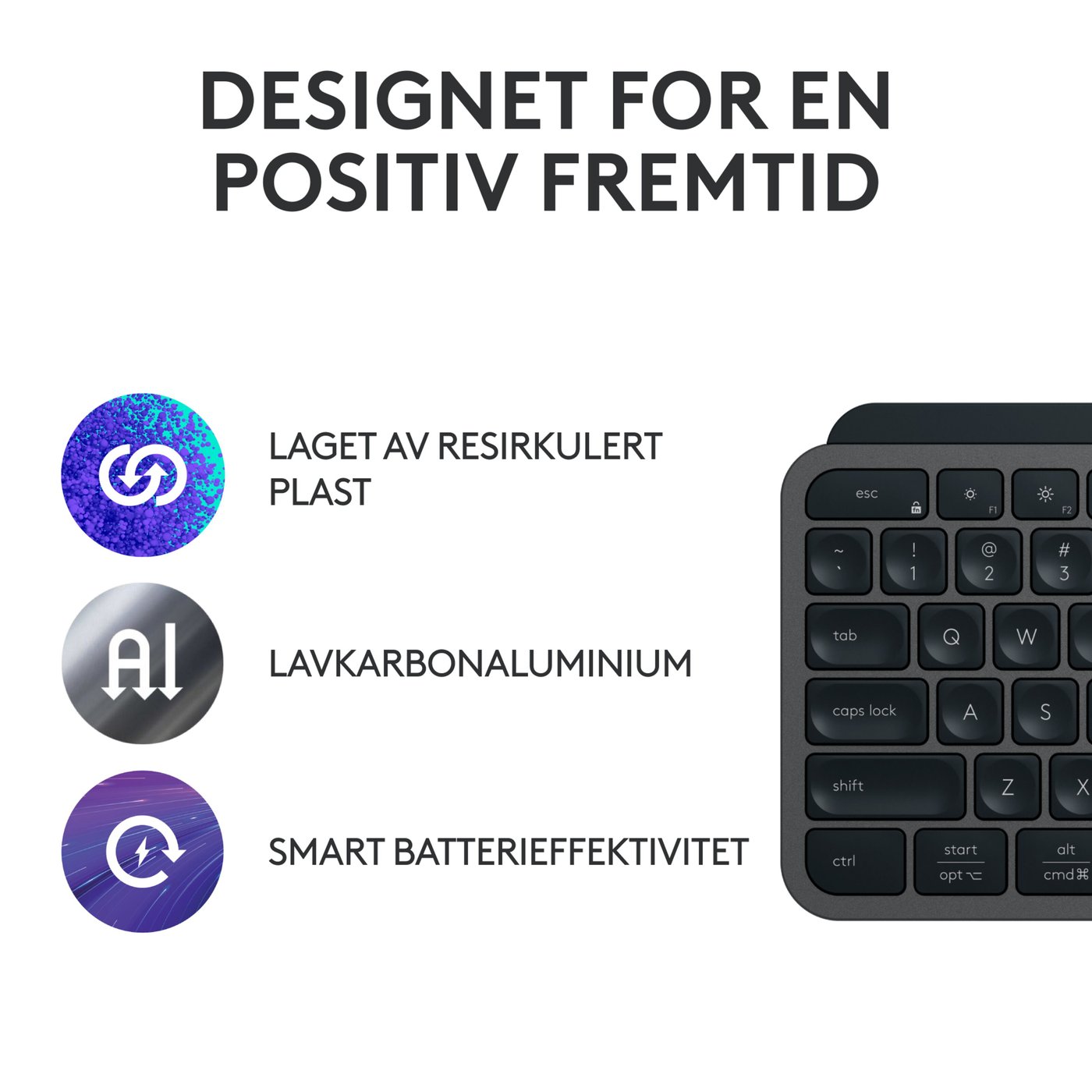 Logitech MX Keys S Trådløst tastatur Graphite