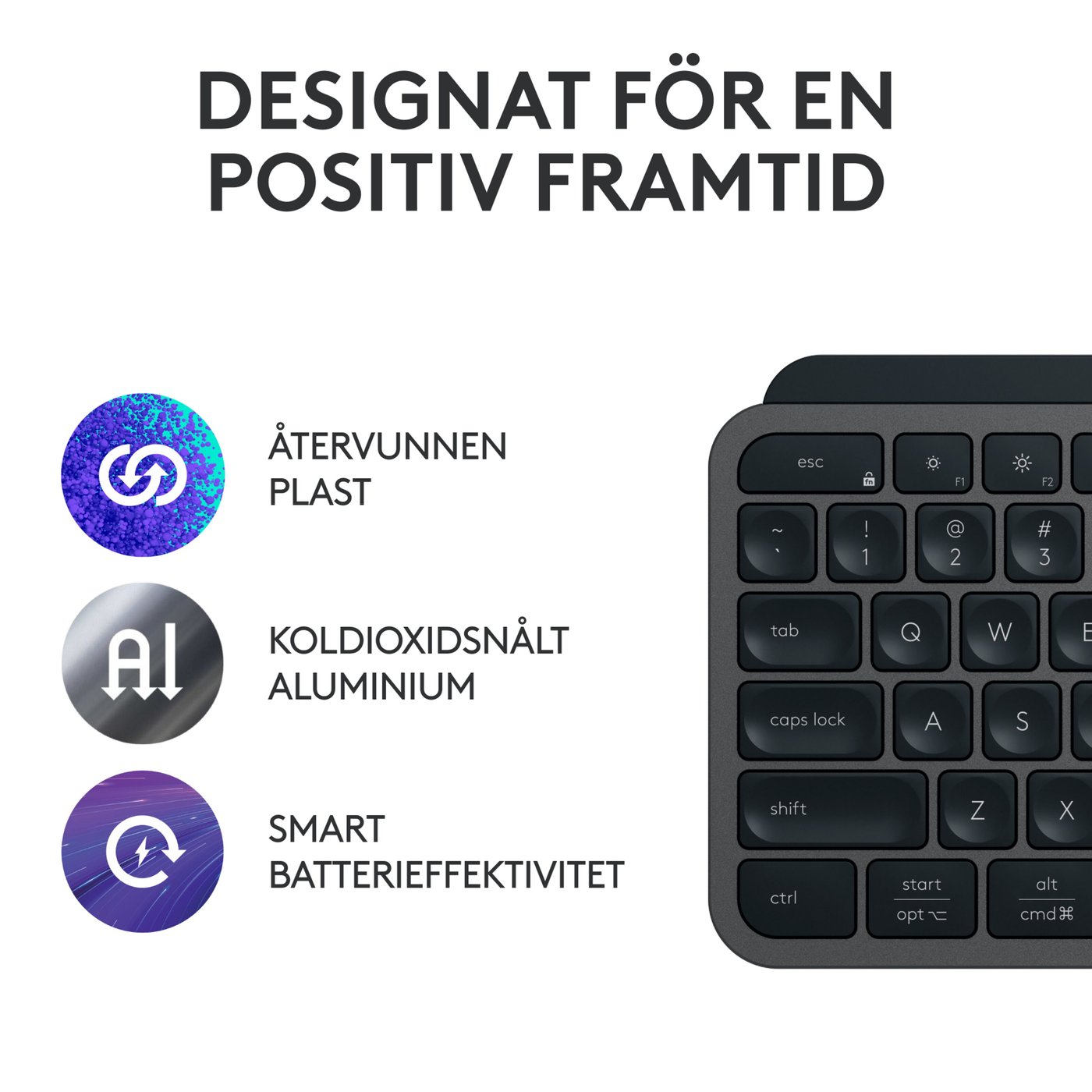 Logitech MX Keys S Trådlöst tangentbord Graphite
