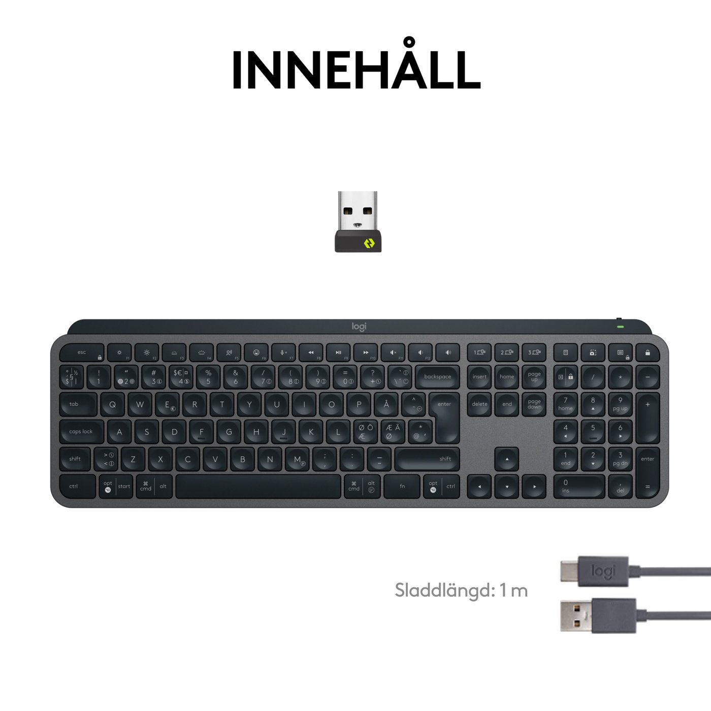 Logitech MX Keys S Trådlöst tangentbord Graphite