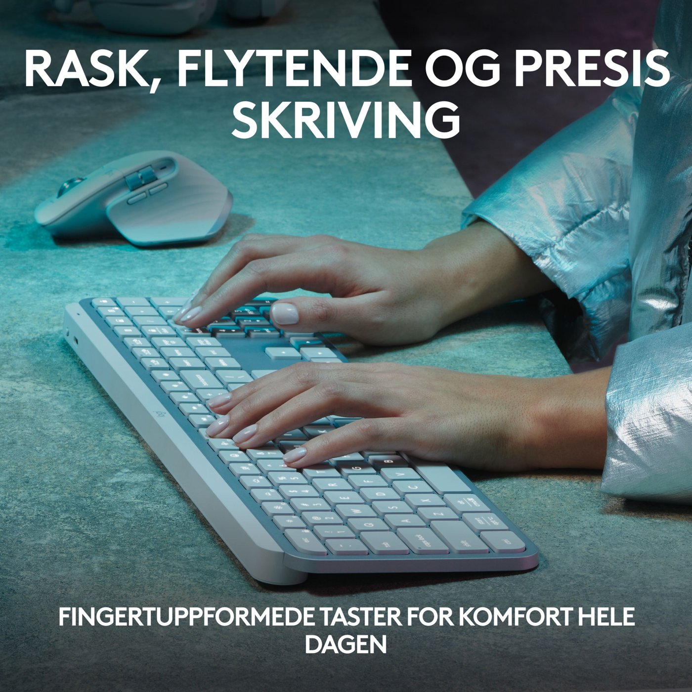 Logitech MX Keys S Trådløst tastatur Pale Grey