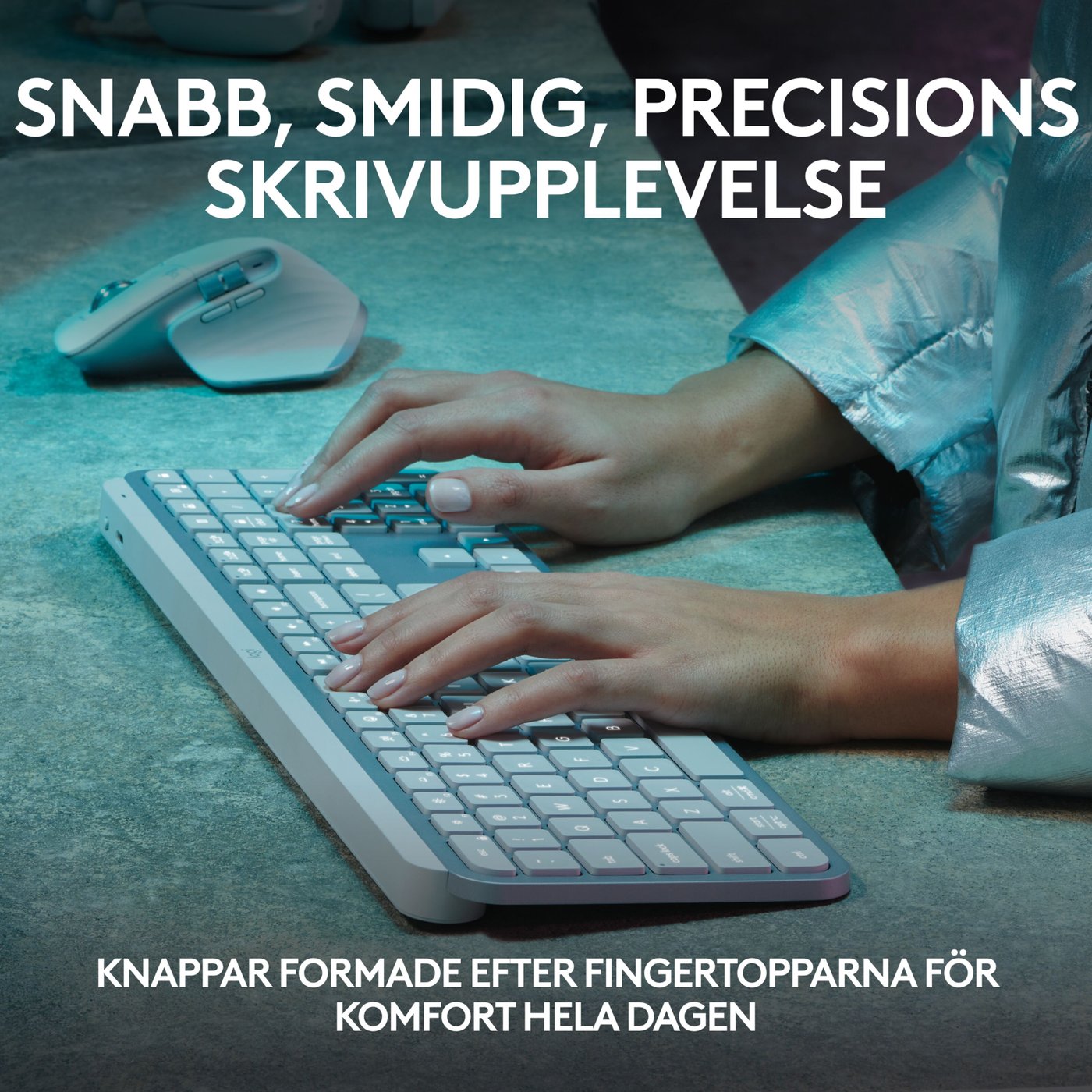 Logitech MX Keys S Trådlöst tangentbord Pale Grey