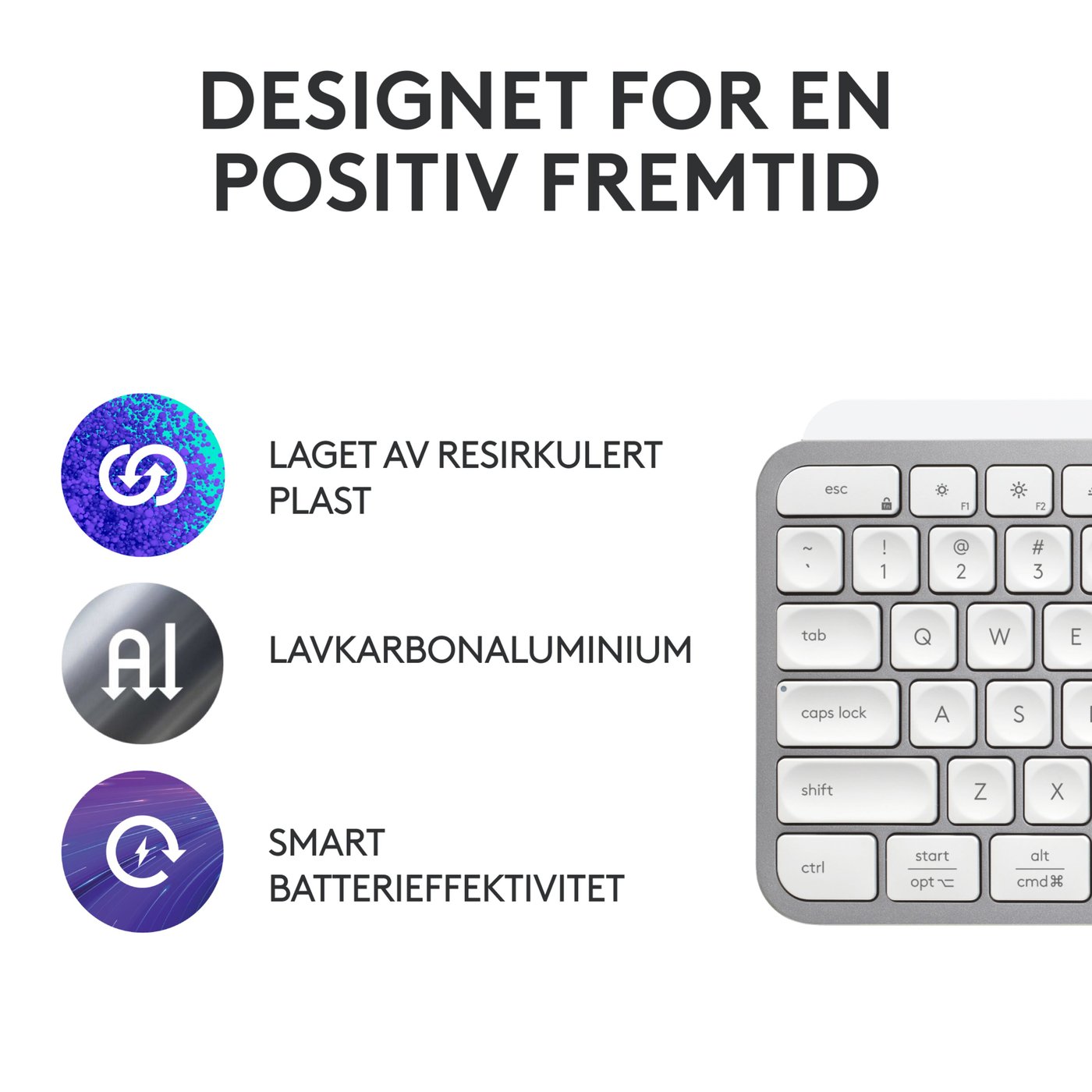 Logitech MX Keys S Trådløst tastatur Pale Grey