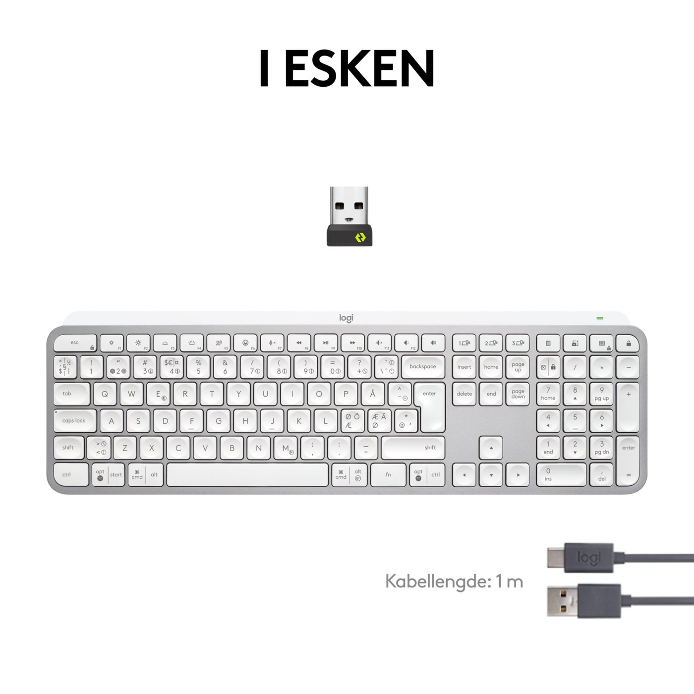 Logitech MX Keys S Trådløst tastatur Pale Grey