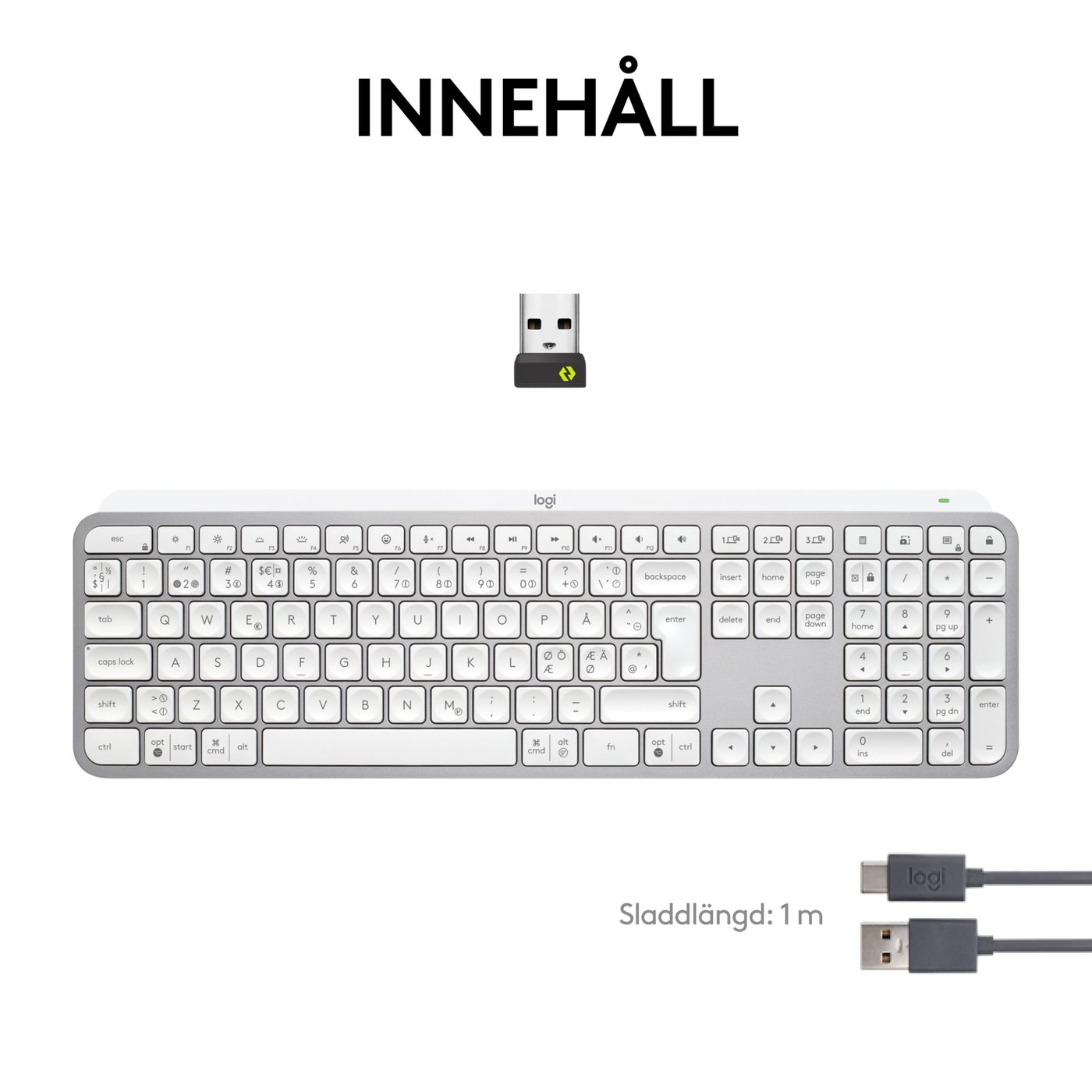 Logitech MX Keys S Trådlöst tangentbord Pale Grey