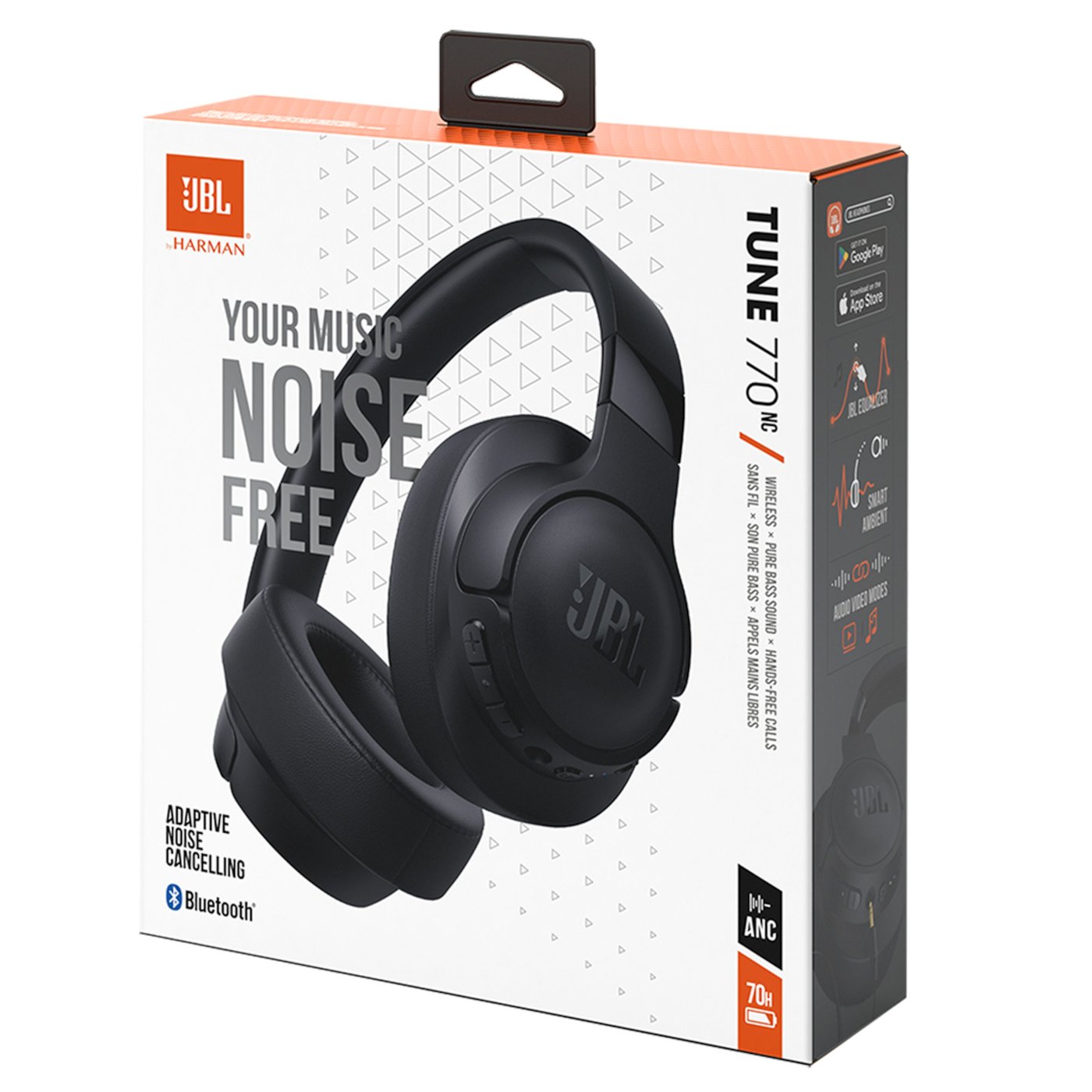 JBL Tune 770NC Trådløse hodetelefoner Svart