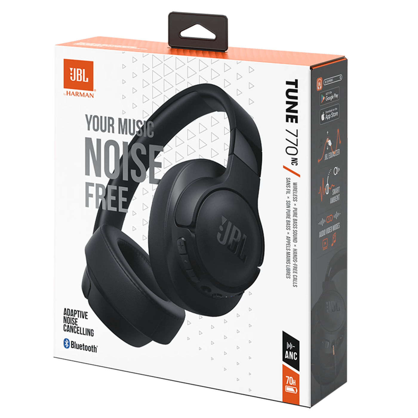 JBL Tune 770NC Trådløse hodetelefoner Svart