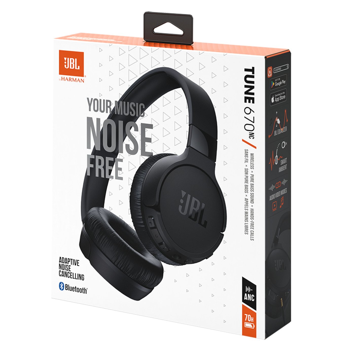 JBL Tune 670 NC Trådløse hodetelefoner Svart