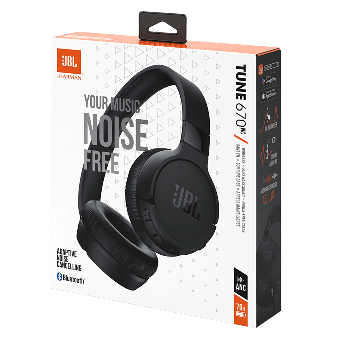 JBL Tune 670 NC Trådlösa hörlurar Svart