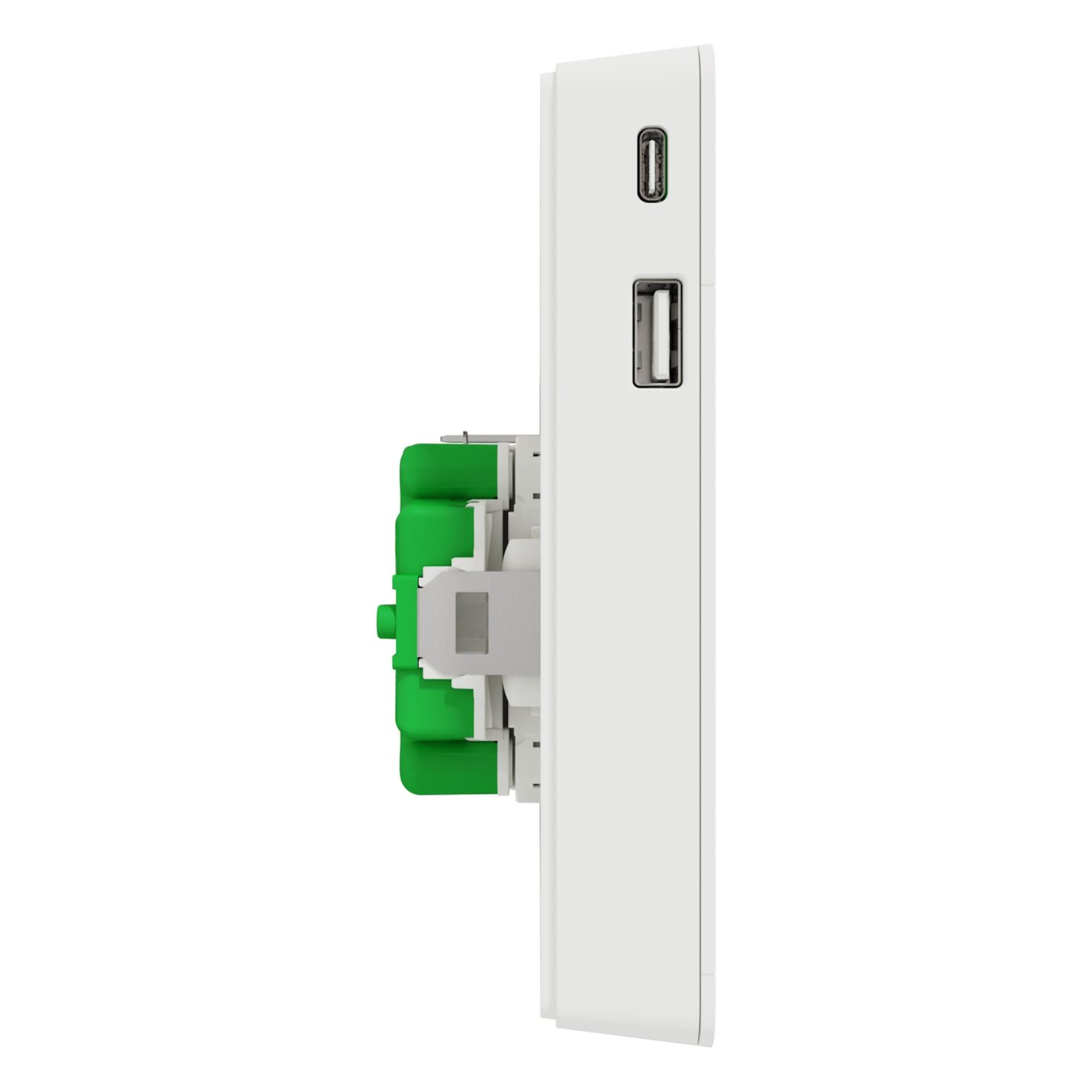 Schneider Electric Exxact Jordet vegguttak med USB-porter Hvit